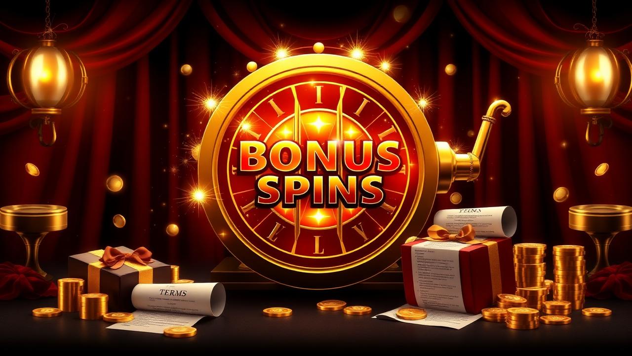 7JL bonus free spins reel with gift boxes, coins and terms scroll